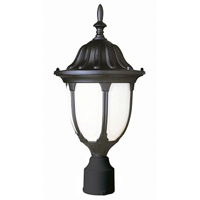 Trans Globe Lighting 4042 BK 1 Light Post Lantern in Black